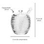 Imagem de Kit Meleira e Açucareiro de Cristal com Colher e Tampa TRESS - COLMEIA 210ml - Lyor
