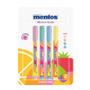Imagem de Kit  Mentos 8 peças com 4 Canetas e 4 Marca Texto Mentos Compactor com cheirinho de Mentos tons pastéis papelaria materi