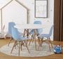 Imagem de Kit Mesa Branca Infantil Eames 4 Cadeiras Eiffel Kids Azul