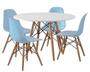Imagem de Kit Mesa Branca Infantil Eames 4 Cadeiras Eiffel Kids Azul
