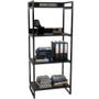 Imagem de Kit Mesa Cavalete 135cm com Estante 4 Prateleiras Estilo Industrial Form C01 Preto Onix - Lyam Decor