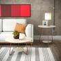 Imagem de Kit Mesa Centro + Mesa Lateral Mdf C/ Pés Ferro Estilo Retrô