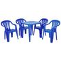 Imagem de Kit Mesa com 4 Cadeiras Poltrona em Plastico Mor