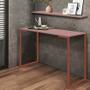 Imagem de Kit Mesa de Estudos com Prateleira Stan Office Industrial Ferro Bronze MDF Rosa - Ahazzo Móveis