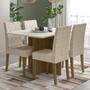 Imagem de Kit Mesa de Jantar Helo Com Vidro 120x90 com 4 Cadeiras Jade