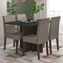 Imagem de Kit Mesa de Jantar Helo Com Vidro 120x90 com 4 Cadeiras Josi