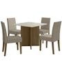 Imagem de Kit Mesa de Jantar Helo Com Vidro 90x90 com 4 Cadeiras Josi