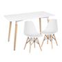 Imagem de KIT - Mesa de jantar retangular Eames 60 x 120 cm branco + 2 cadeiras Eiffel DSW