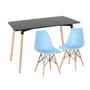 Imagem de KIT - Mesa de jantar retangular Eames 60 x 120 cm preto + 2 cadeiras Eiffel DSW