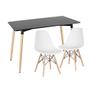 Imagem de KIT - Mesa de jantar retangular Eames 60 x 120 cm preto + 2 cadeiras Eiffel DSW