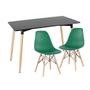 Imagem de KIT - Mesa de jantar retangular Eames 60 x 120 cm preto + 2 cadeiras Eiffel DSW