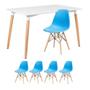 Imagem de KIT - Mesa de jantar retangular Eames 80 x 120 cm branco + 4 cadeiras Eiffel DSW