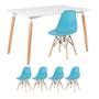 Imagem de KIT - Mesa de jantar retangular Eames 80 x 120 cm branco + 4 cadeiras Eiffel DSW