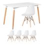 Imagem de KIT - Mesa de jantar retangular Eames 80 x 120 cm branco + 4 cadeiras Eiffel DSW