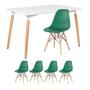 Imagem de KIT - Mesa de jantar retangular Eames 80 x 120 cm branco + 4 cadeiras Eiffel DSW
