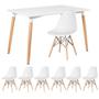 Imagem de KIT - Mesa de jantar retangular Eames 80 x 120 cm branco + 6 cadeiras Eiffel DSW