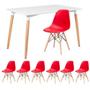 Imagem de KIT - Mesa de jantar retangular Eames 80 x 120 cm branco + 6 cadeiras Eiffel DSW