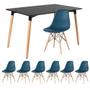 Imagem de KIT - Mesa de jantar retangular Eames 80 x 120 cm preto + 6 cadeiras Eiffel DSW