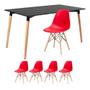 Imagem de KIT - Mesa de jantar retangular Eames 80 x 140 cm preto + 4 cadeiras Eiffel DSW