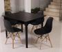 Imagem de Kit Mesa De Jantar Robust 110x90 Preta + 04 Cadeiras Charles Eames - Preto