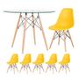 Imagem de KIT - Mesa de vidro Eames 100 cm + 5 cadeiras Eiffel DSW