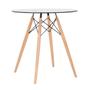 Imagem de KIT - Mesa de vidro Eames 70 cm + 2 cadeiras estofadas Eiffel Botonê