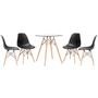 Imagem de KIT - Mesa de vidro Eames 70 cm + 4 cadeiras Eiffel DSW