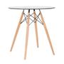 Imagem de KIT - Mesa de vidro Eames 70 cm + 4 cadeiras estofadas Eiffel Botonê