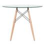 Imagem de KIT - Mesa de vidro Eames 90 cm + 4 cadeiras Eiffel DSW