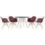 Imagem de KIT - Mesa Eames 100 cm + 4 cadeiras Eiffel DAW