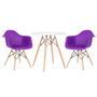 Imagem de KIT - Mesa Eames 70 cm + 2 cadeiras Eiffel DAW com braços