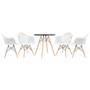 Imagem de KIT - Mesa Eames 70 cm + 4 cadeiras Eiffel DAW com braços