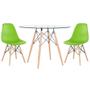 Imagem de KIT - Mesa Eames com tampo de vidro 100 cm + 2 cadeiras Eiffel DSW