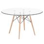 Imagem de KIT - Mesa Eames com tampo de vidro 120 cm + 4 cadeiras Eiffel DAW