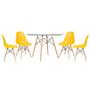 Imagem de KIT - Mesa Eames com tampo de vidro 120 cm + 4 cadeiras Eiffel DSW