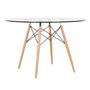 Imagem de KIT - Mesa Eames com tampo de vidro 120 cm + 4 cadeiras Eiffel DSW