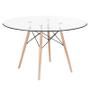 Imagem de KIT - Mesa Eames com tampo de vidro 120 cm + 5 cadeiras Eiffel DAW