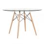 Imagem de KIT - Mesa Eames com tampo de vidro 120 cm + 5 cadeiras Eiffel DAW
