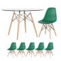 Imagem de KIT - Mesa Eames com tampo de vidro 120 cm + 5 cadeiras Eiffel DSW
