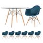 Imagem de KIT - Mesa Eames com tampo de vidro 120 cm + 6 cadeiras Eiffel DAW