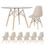 Imagem de KIT - Mesa Eames com tampo de vidro 120 cm + 6 cadeiras Eiffel DSW