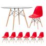 Imagem de KIT - Mesa Eames com tampo de vidro 120 cm + 6 cadeiras Eiffel DSW