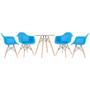 Imagem de KIT - Mesa Eames com tampo de vidro 70 cm + 4 cadeiras Eiffel DAW