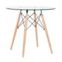 Imagem de KIT - Mesa Eames com tampo de vidro 80 cm + 3 cadeiras Eiffel DSW