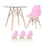 Imagem de KIT - Mesa Eames com tampo de vidro 80 cm + 3 cadeiras Eiffel DSW