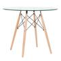 Imagem de KIT - Mesa Eames com tampo de vidro 90 cm + 2 cadeiras Eiffel DSW