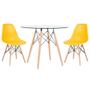 Imagem de KIT - Mesa Eames com tampo de vidro 90 cm + 2 cadeiras Eiffel DSW