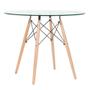 Imagem de KIT - Mesa Eames com tampo de vidro 90 cm + 2 cadeiras Eiffel DSW