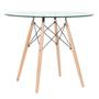 Imagem de KIT - Mesa Eames com tampo de vidro 90 cm + 3 cadeiras Eiffel DAW