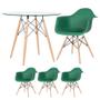 Imagem de KIT - Mesa Eames com tampo de vidro 90 cm + 3 cadeiras Eiffel DAW